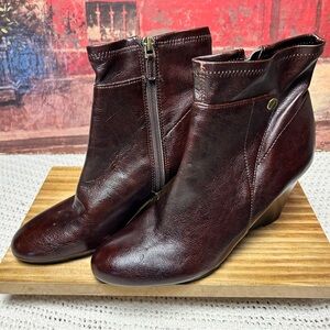 Franco Sarto Luxston Brown Wedge Ankle Boots 8M